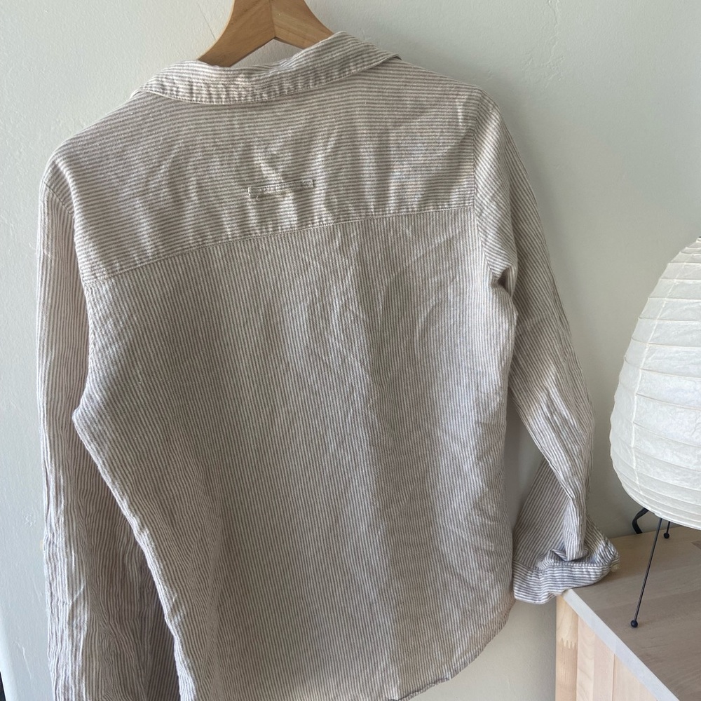 STRIPED LINEN BLOUSE - Picture 4 of 8